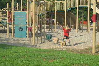 boy playing on playground